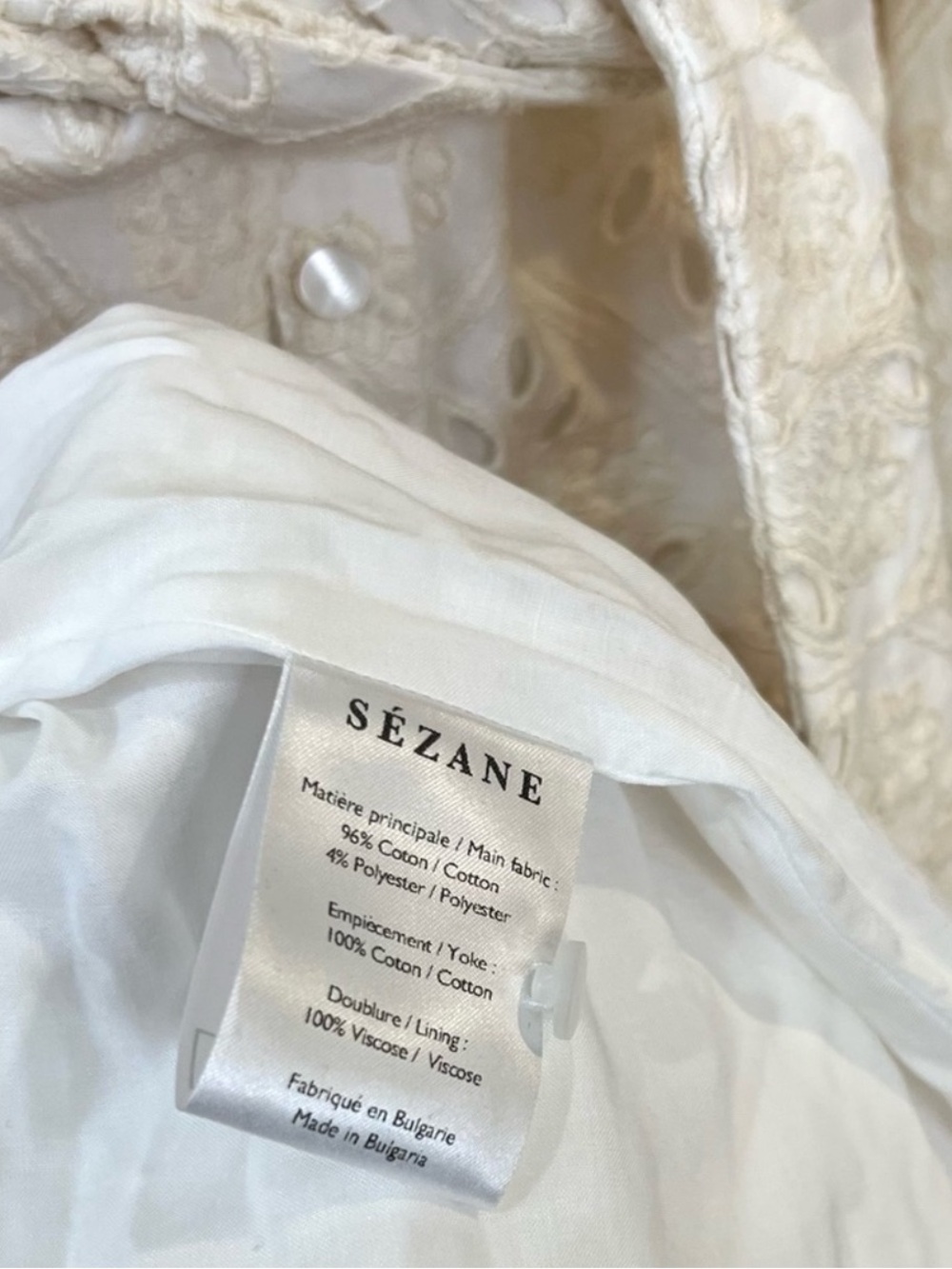 Sézane broderie anglaise / eyelet embroidered shirt dress - Picture 4 of 4